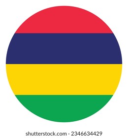 Flag of Mauritius. Flag icon. Standard color. Circle icon flag. Computer illustration. Digital illustration. Vector illustration.