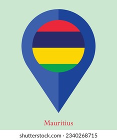 Bandera de Mauricio, icono del puntero Bandera de Mauricio Map. Puntero de la bandera de la ilustración del vector.