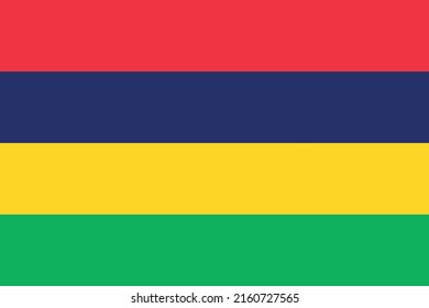 Flag of Mauritius. Mauritian national symbol in official colors. Template icon. Abstract vector background.