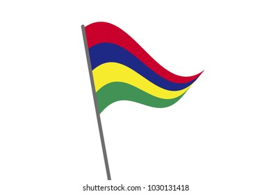 Flag of the Mauritius on a white background ,vector
