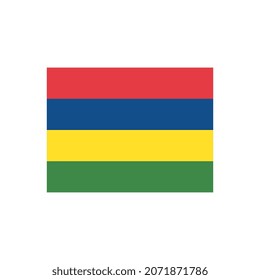 Flag Mauritius. Pixel art. Stickers design. Isolated vector illustration. 