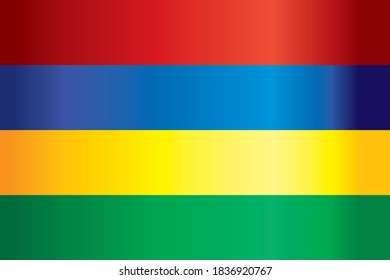 Flag of Mauritius, Republic of Mauritius. Bright, colorful vector illustration