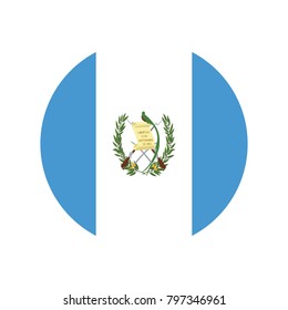 Flag of Mauritius as round glossy icon. Button with Mauritian flag, The National Flag Of Guatemala.