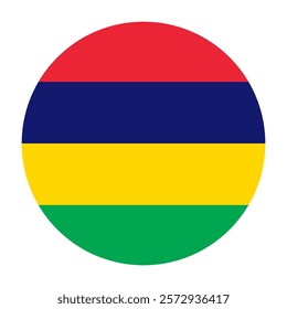 Flag of Mauritius round shape, national symbol