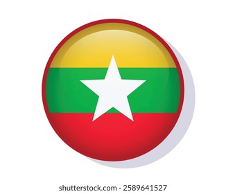 Flag Mayanmar circle round frame vector design