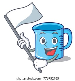 With flag measuring cup character cartoon