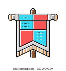 flag medieval color icon vector. flag medieval sign. isolated symbol illustration