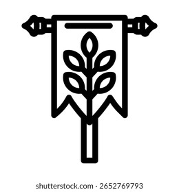 flag medieval heraldry line icon vector. flag medieval heraldry sign. isolated contour symbol black illustration