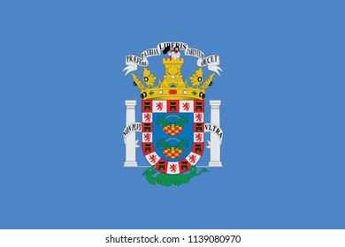 Flag of Melilla. Flag of Island. Flag of Territory.