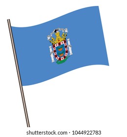 Flag of Melilla , Melilla flag waving isolated vector illustration