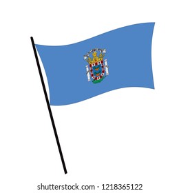 Flag of Melilla , Melilla flag waving isolated vector illustration