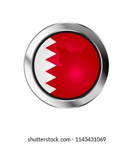flag metal sphere button of bahrain