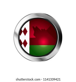 flag metal sphere button of belarus