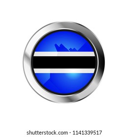 flag metal sphere button of botswana