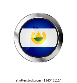 flag metal sphere button of el-salvador