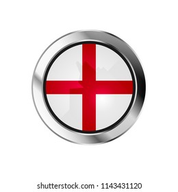 flag metal sphere button of england