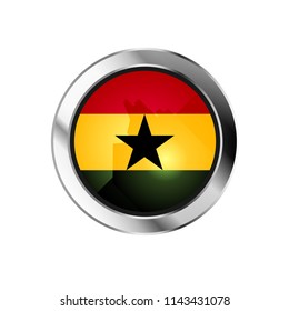 flag metal sphere button of ghana