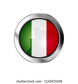 flag metal sphere button of italy