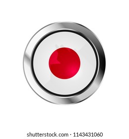 flag metal sphere button of japan