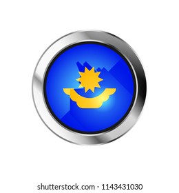 flag metal sphere button of kazakhstan