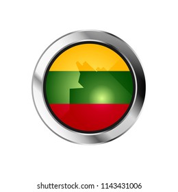 flag metal sphere button of lithunia