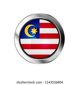flag metal sphere button of malasia