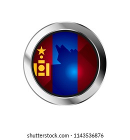 flag metal sphere button of mongolia