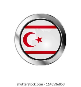 flag metal sphere button of northerhern-cyprus