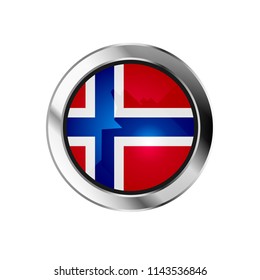 flag metal sphere button of norway