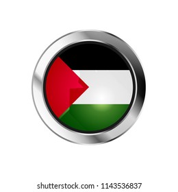 flag metal sphere button of palestine
