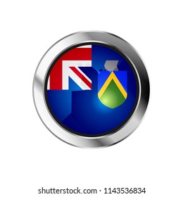 flag metal sphere button of pitcain-island