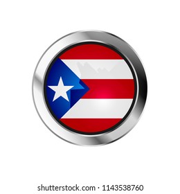 flag metal sphere button of puerto-rico