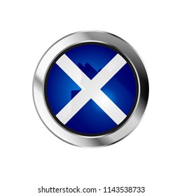 flag metal sphere button of scotland