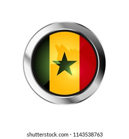 flag metal sphere button of sengal