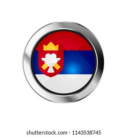 flag metal sphere button of serbia