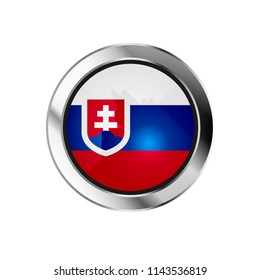 flag metal sphere button of slovakia