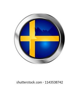 flag metal sphere button of sweden