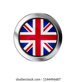 flag metal sphere button of united-kingdom