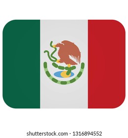 Flag of mexico Abstract concept, icon, button. illustration on white background.