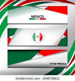 Flag of Mexico Banner Background for Independence Day and other events, Vector illustration Design