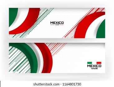 Flag of Mexico Banner Background for Independence Day and other events, Vector illustration Design