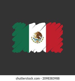 Flag of Mexico, brush stroke background