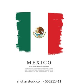 Flag of Mexico, brush stroke background