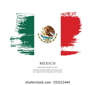 Flag of Mexico, brush stroke background
