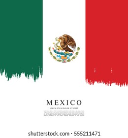 Flag of Mexico, brush stroke background