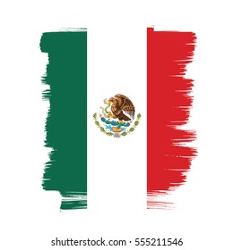 Flag of Mexico, brush stroke background