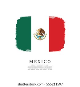 Flag of Mexico, brush stroke background