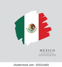 Flag of Mexico, brush stroke background