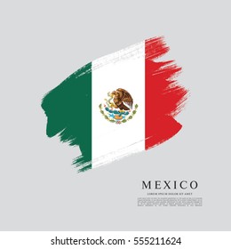 Flag of Mexico, brush stroke background