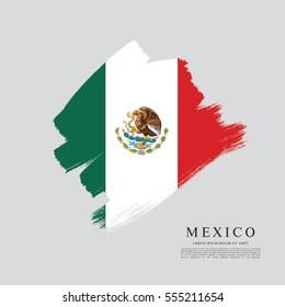 Flag of Mexico, brush stroke background